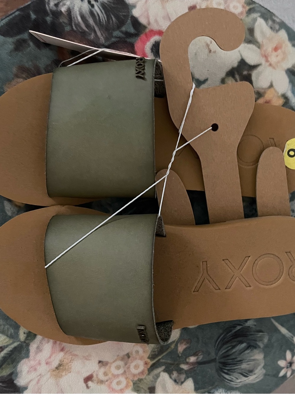Roxy Olive Green Slide Sandals for Women